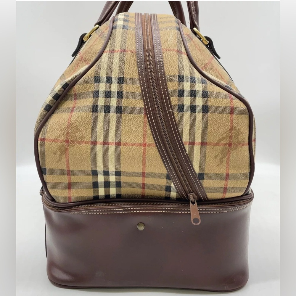 Authentic Burberry Nova check Leather and PVC Horse Shadow Boston bag/travel bag - Picture 6 of 15